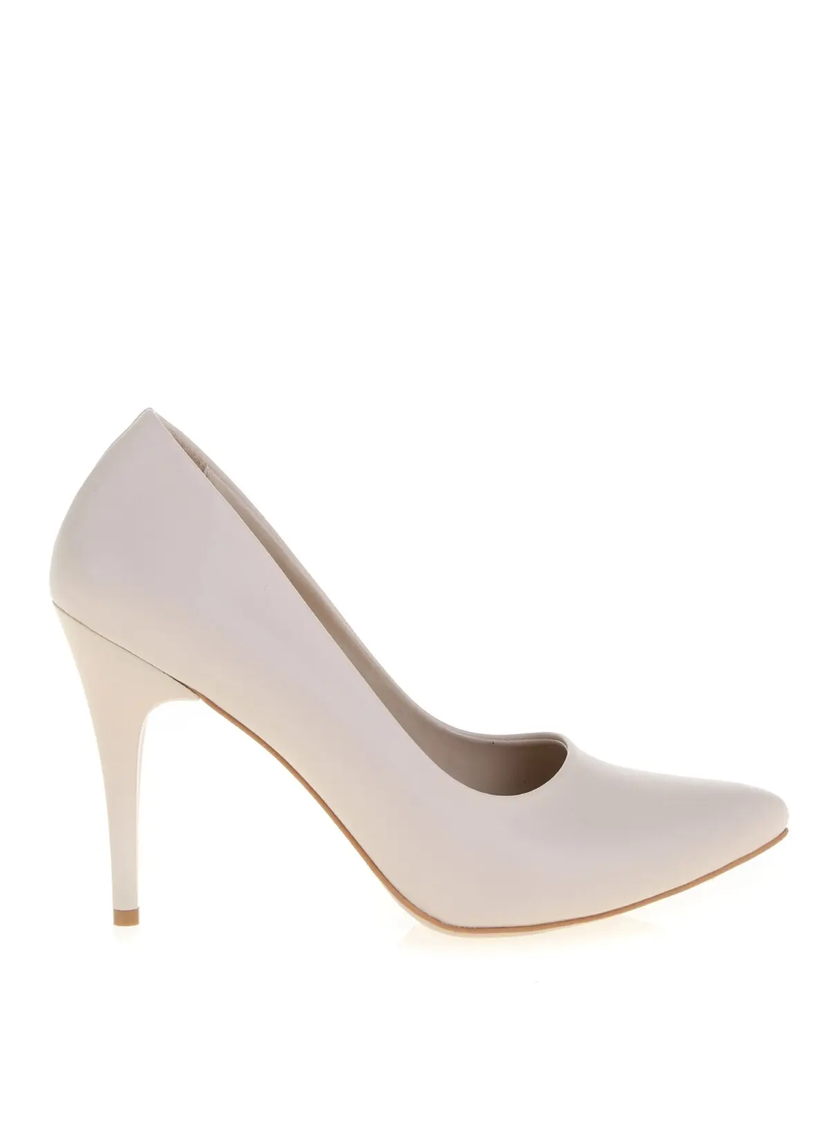 Женские туфли на высоком каблуке из искусственной кожи бежевые 6 см АБС-пластика