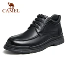 Мужские классические ботинки CAMEL, новинка зима 2021, бархатные теплые высокие ботинки, мужская деловая повседневная обувь из коровьей кожи, мужская обувь