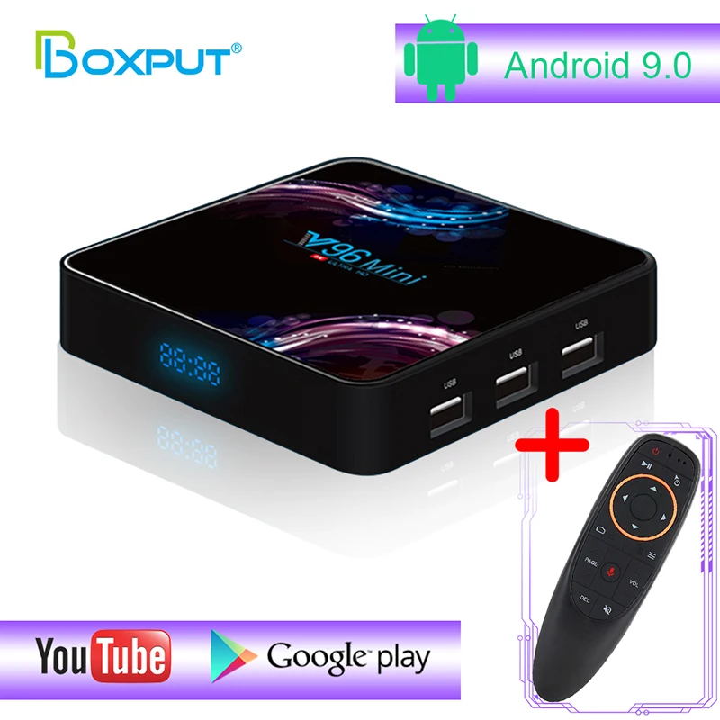 Топ продаж 4K Tv Box V96 Mini Android 9 0 4G 64G Allwinner H6 четырехъядерный G10 Air Mouse Remote WIFI 2 5G