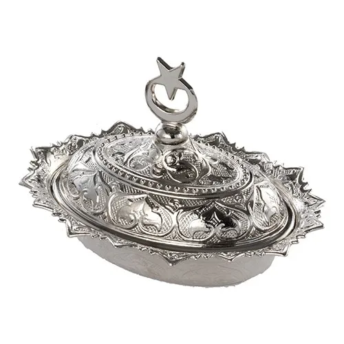 

Чудесная сахарная чаша с катушкой, турецкий держатель для радости № 3 с декором в виде полумесяца и YILDIZLI, Серебряный набор, свободные съемны...