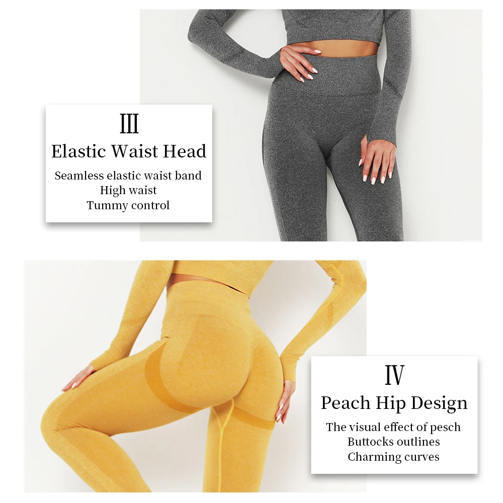 Бесшовные женские комплекты для йоги KIWI RATA спортивные костюмы тренажерного зала