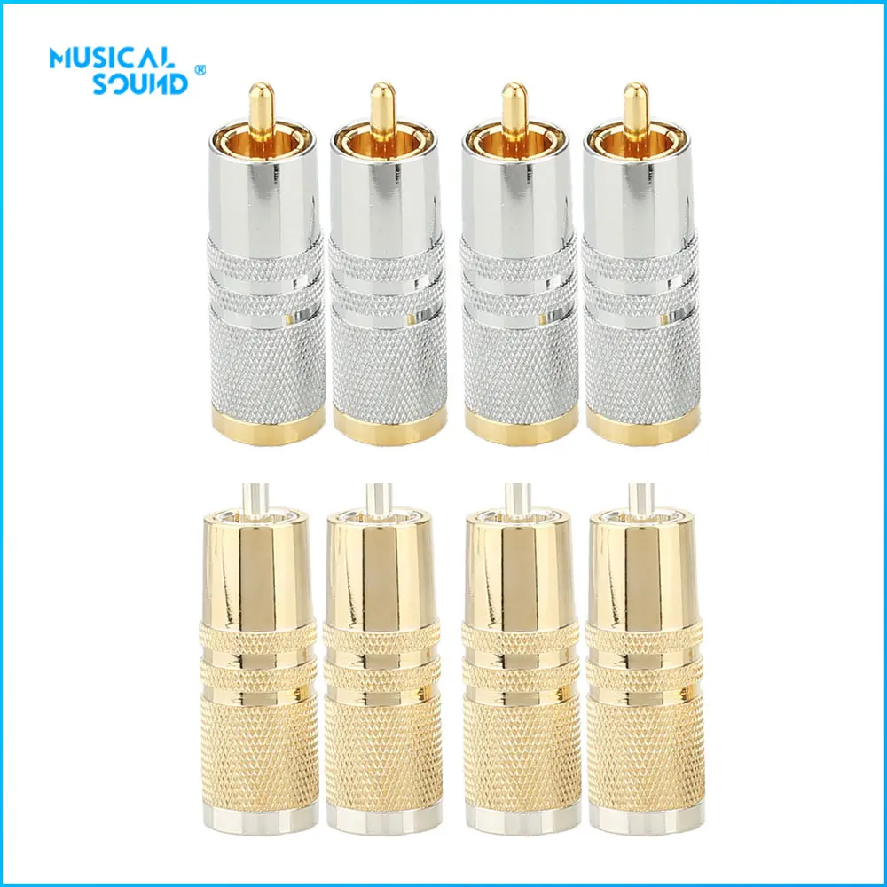 

Rca Plug Gold Rhodium Plated Audio Cable Plug For Audiophile Lotus Male To Male Rca Jack Plug Audio Video Adapter Connector