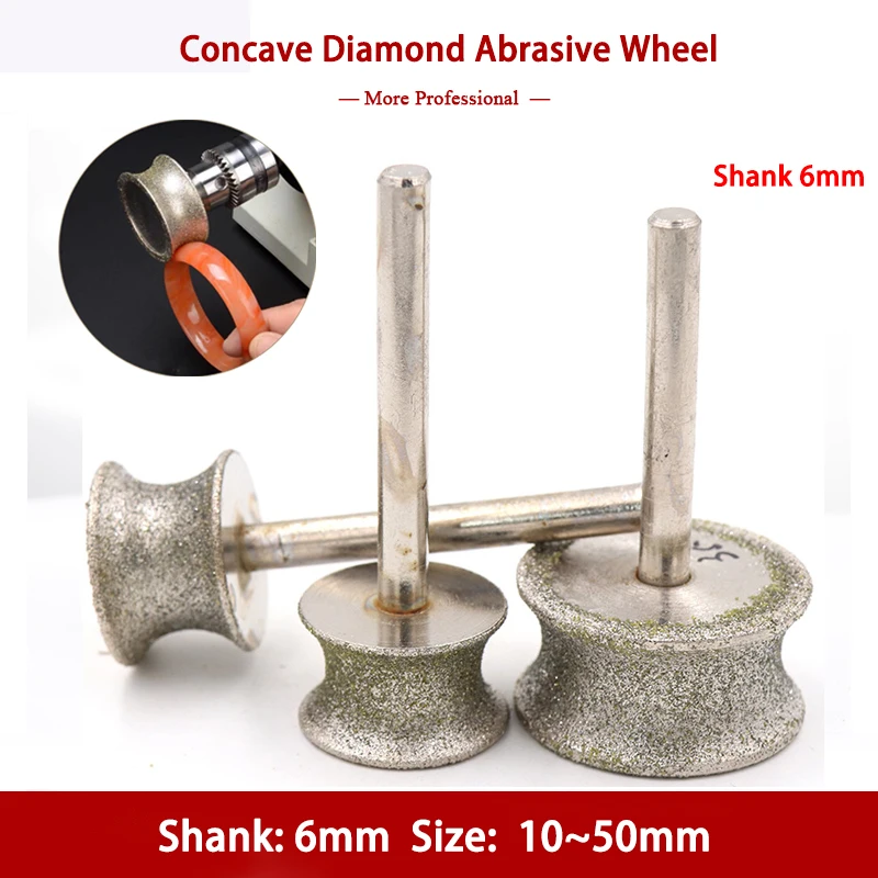 

1Pc 15-50mm Concave Diamond Abrasive Wheel Glass Round Pit Ring Arc Head Grinding Bead Bracelet Ring Jade Jewelry Polishing tool