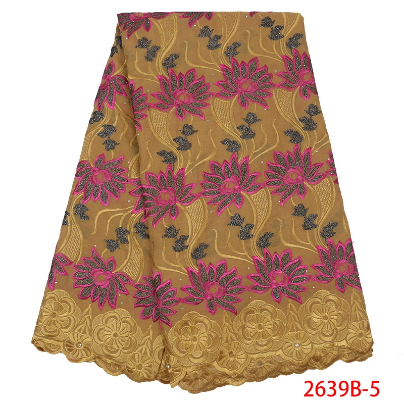 African fabric lace 2019 High quality swiss New voile in switzerland with embroidery stones KS2639B-3 | Аксессуары для одежды