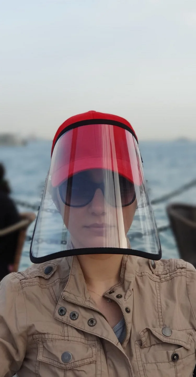 

Siperlik apka Yz Toz Koruyucu effaf Ayarlanabilir Unisex Su Geirmez Pamuk Siyah Krmz Beyaz Lacivert