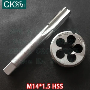 M14*1.5 M14x1.5 HSS Straight Handle Standard Machine Die Tap High Speed Steel Wire Tapping Drill Round Die Tap and Die Set Tools