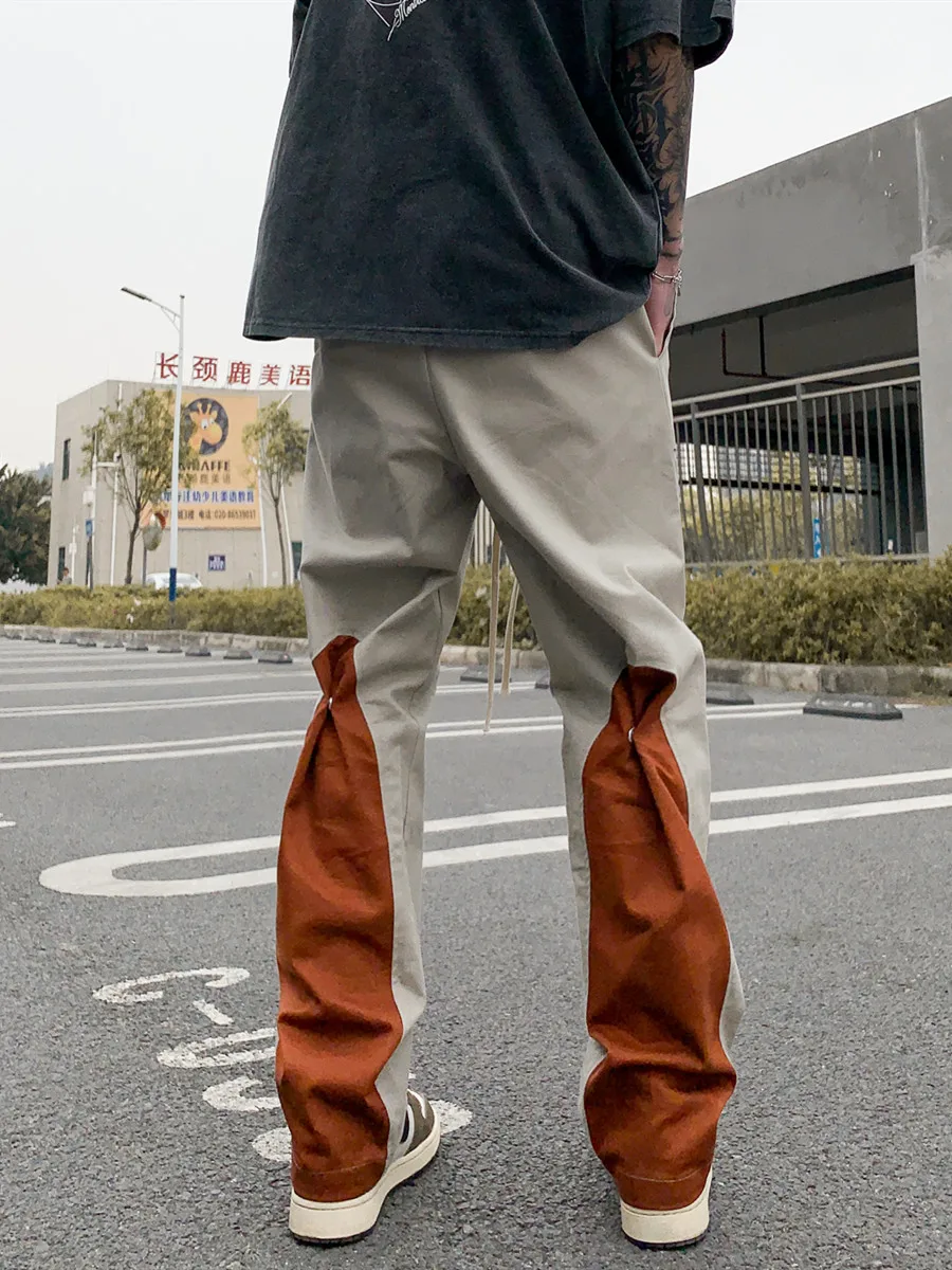 High Street Harajuku Pants Trousers for Men Can Tighten Streetwear Luxury Men's Kanye Fashion Hip Hop Japanese Punk Clothing | Мужская
