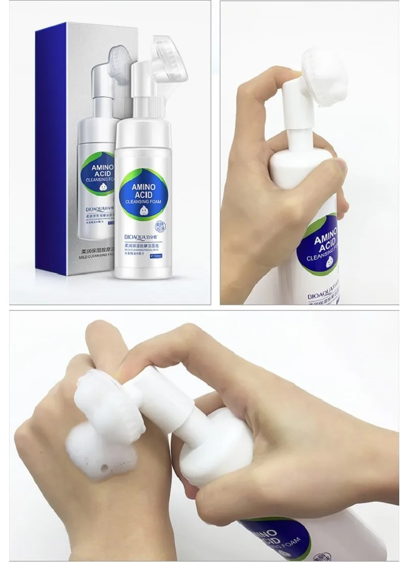 Мусс-пенка для умывания со щеточкой и аминокислотами BIOAQUA | Красота здоровье