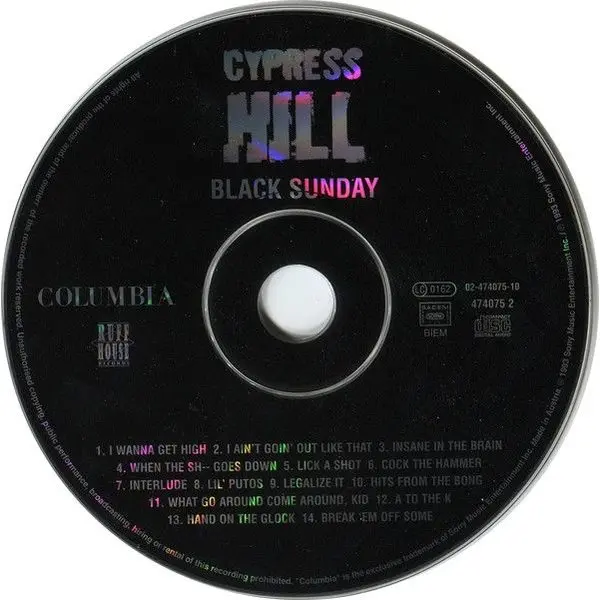 CYPRESS HILL BLACK SUNDAY CD |