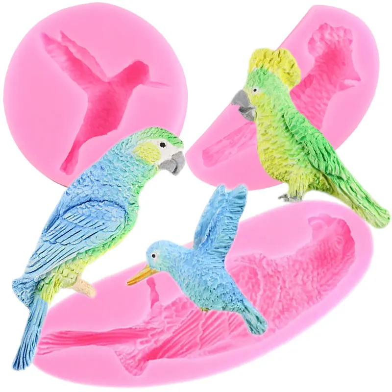 3D с изображением птиц и попугаев силиконовые формы DIY Инструменты для украшения