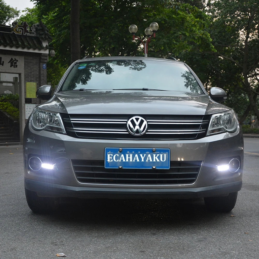 ECAHAYAKU Светодиодный дневной ходовой огонь Противотуманные фары 12V для Volkswagen Tiguan 2010