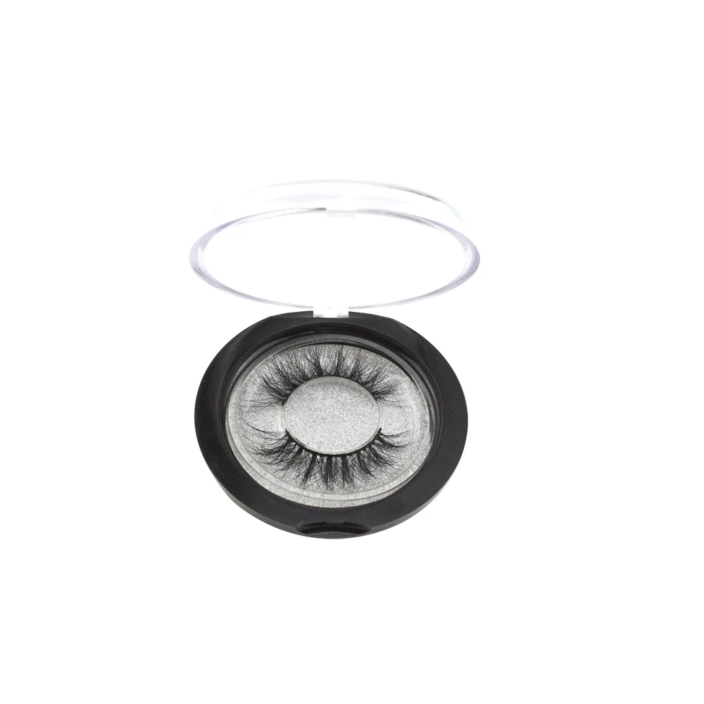 Wholesale Custom Eyelashes Packaging Free Design Private Label Logo Sticker 25mm Mink Lashes Circle Acrylic Boxes