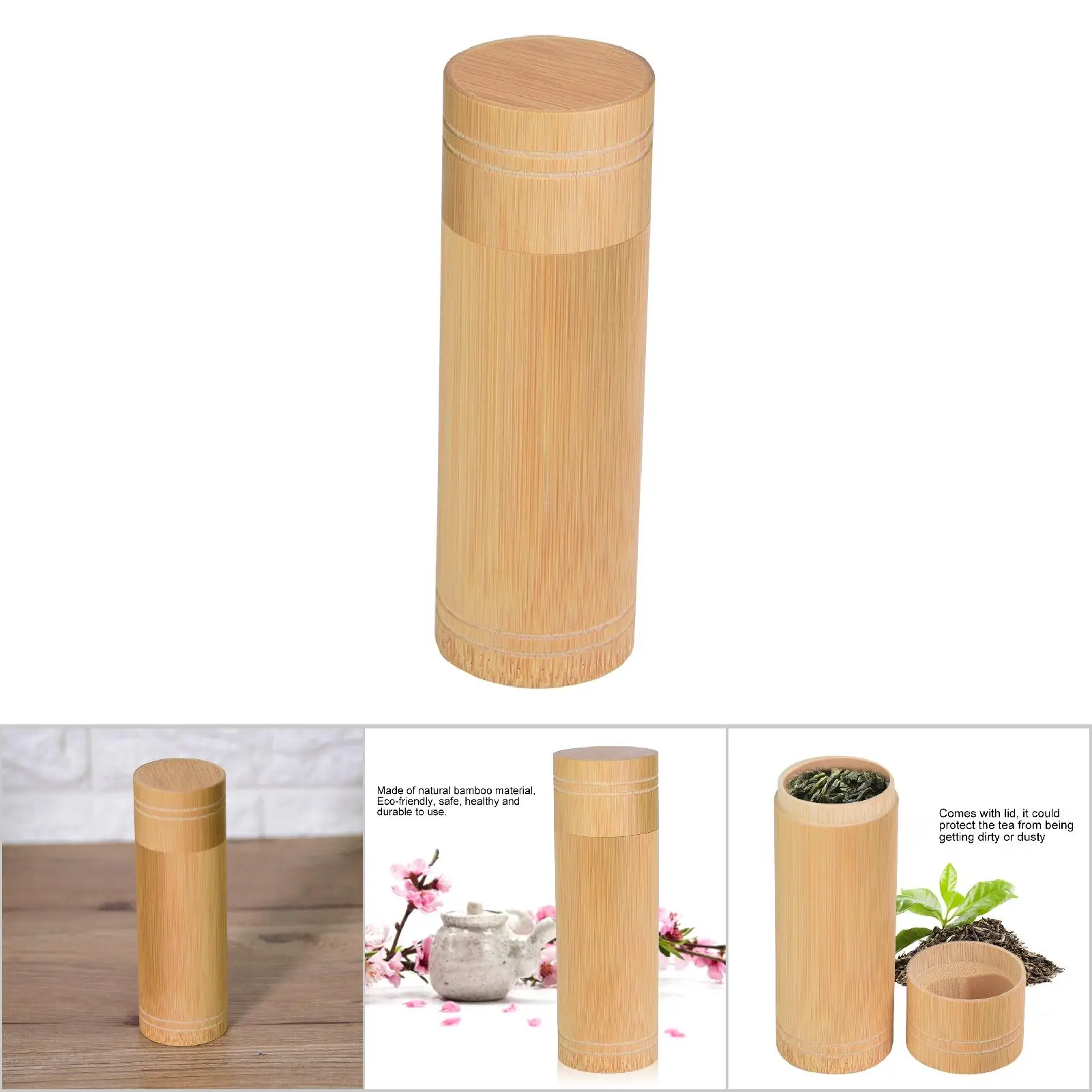 Портативный бамбук Чай банка для хранения держатель ручной работы контейнер из