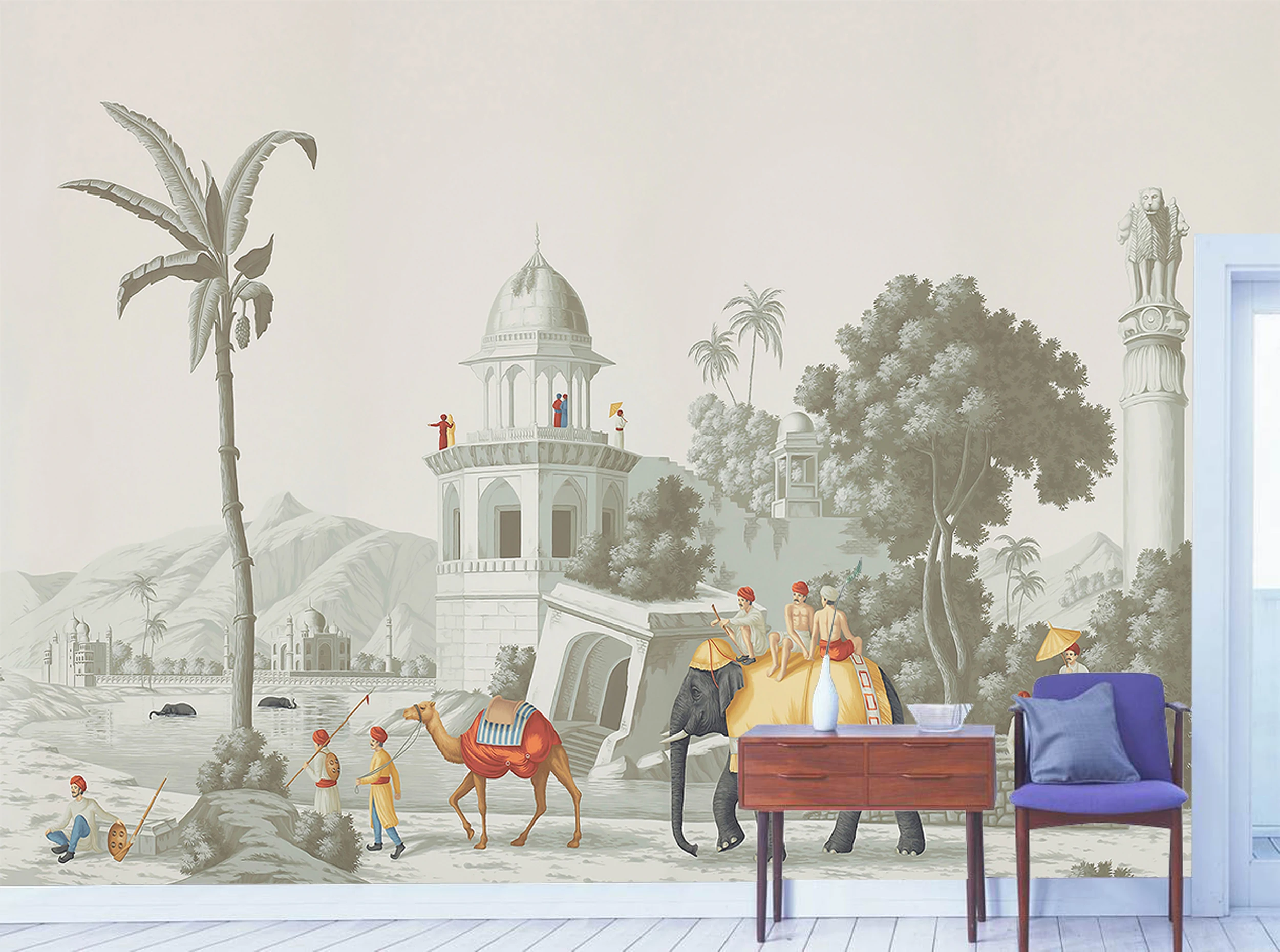 

Early Morning View Of India 3D Digital Quality Print Wallpaper Stylish Designs For Home And Office
