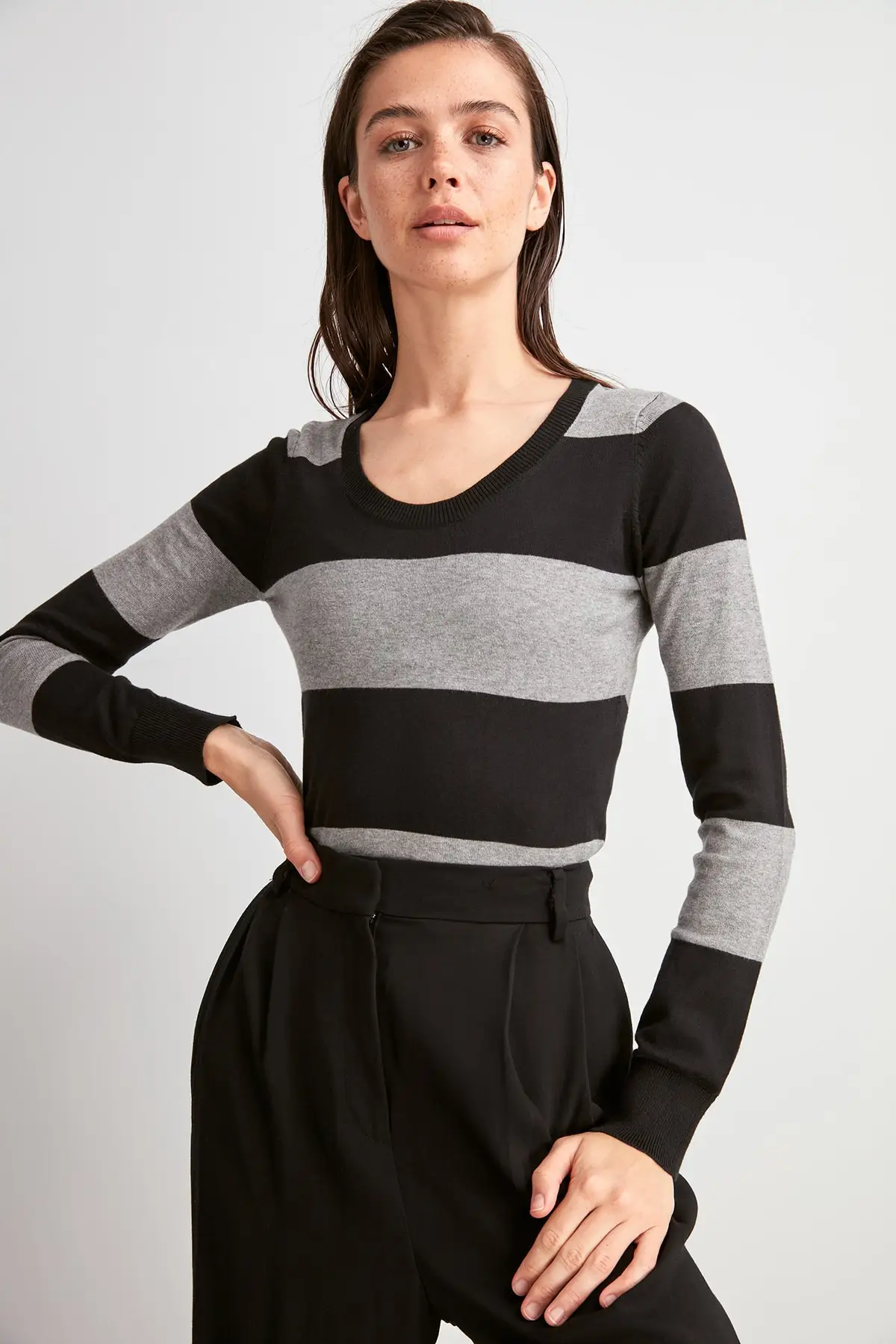 Trendyol With Color Block Sweater Pullover TWOAW20KZ1413 | Женская одежда