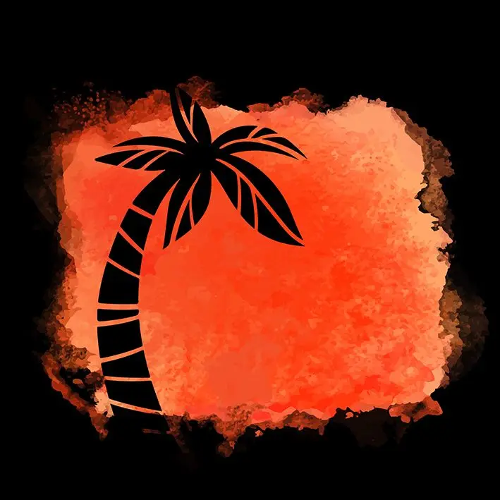 Занавеска для душа Кокосовая пальма и тропический остров океана летняя пляжная