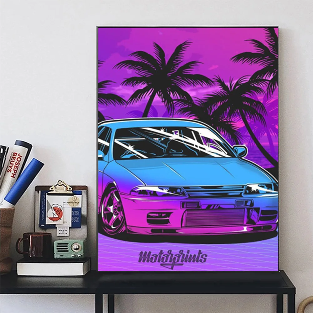 

Cyberpunk Style Future Robot Car Street Wall Art Canvas Painting Beach Poster And Print Picture For Living Room Home Decor