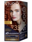 Комплект 3D HOLOGRAPHY для окрашивания волос STUDIO PROFESSIONAL 7.35 ярко-рыжий 2*50+15 мл