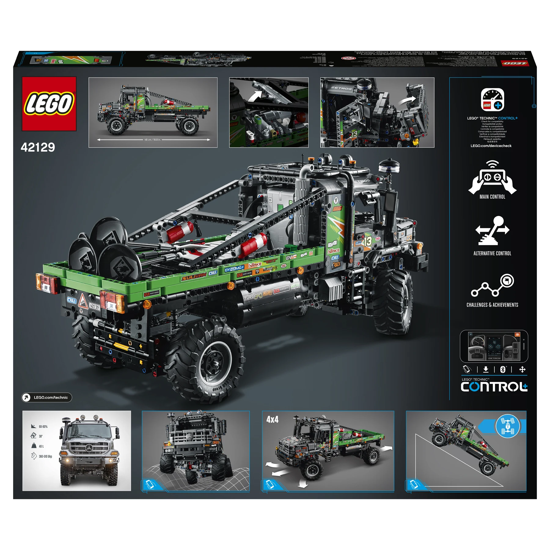 Конструктор LEGO Technic 42129 Полноприводный грузовик-внедорожник Mercedes-Benz Zetros | Игрушки