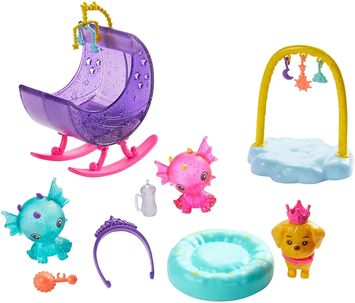 ​Barbie Dreamtopia, Nursery, Playset with Princess Doll, Baby Dragons, Cradle and Accessories, Multi, for Girls, Best Gift