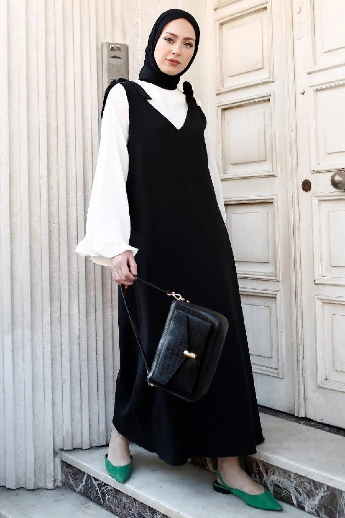 

Ramadan Abaya Dubai Turkey Arabic Muslim Hijab Dress Kaftan Islam Tunic For Women Gizce Women Black Gilet