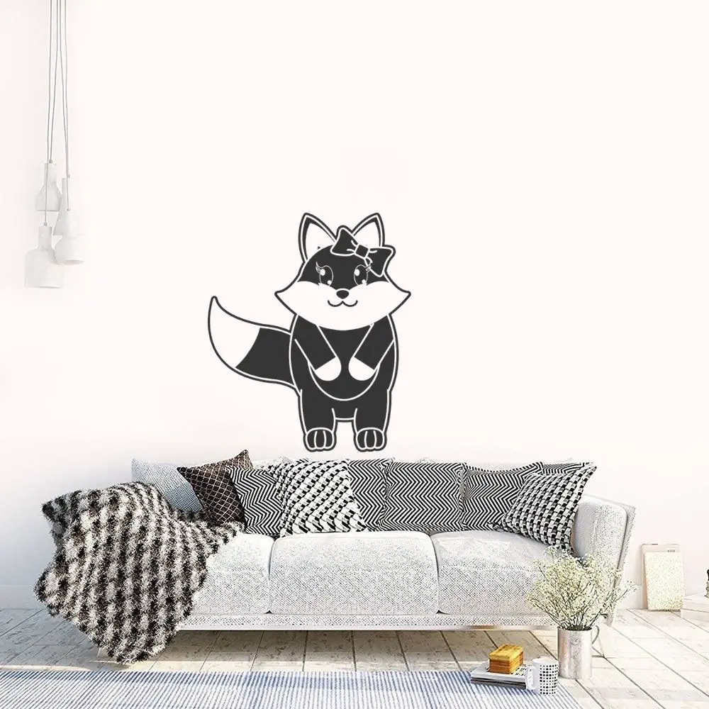

Cute Cat with Ribbon Removable Wall Sticker Animals Vinyl Decal Living Room Wall Art Decoration A00861