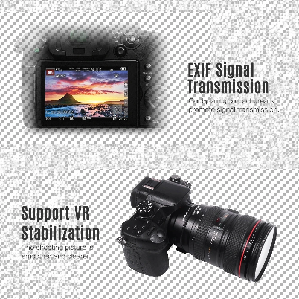 Viltrox EF-M1 Lens Adapter Ring Mount AF Auto Focus for Canon EF/EF-S to M4/3 Micro Four Thirds Camera GH5/4/3 Olympus | Электроника
