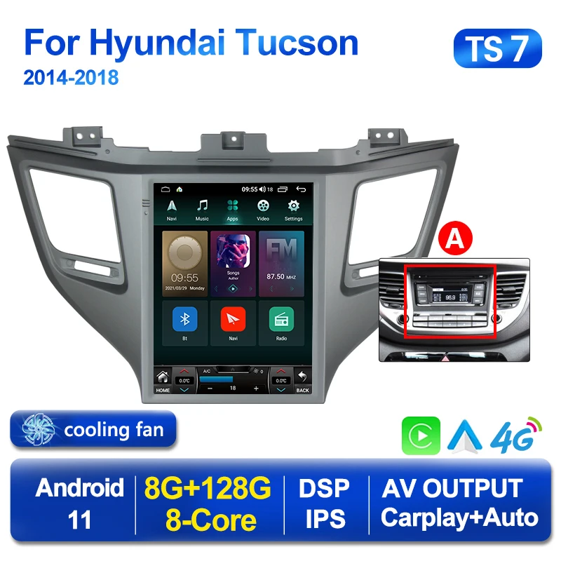 Автомагнитола 8G + 128G 2 din DSP Android для Hyundai IX35 Tucson 3 2015 -2016 2017 2018 Carplay Автомобильный