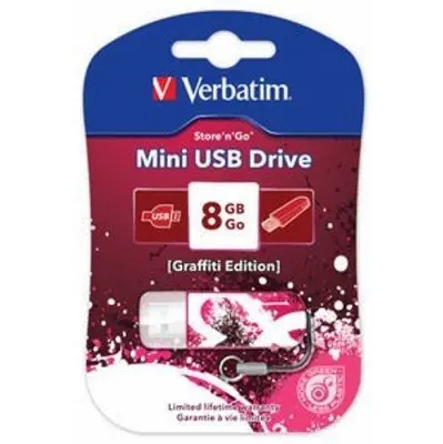 USB накопитель Verbatim 8Gb Store n Go Mini Graffiti красный | Компьютеры и офис