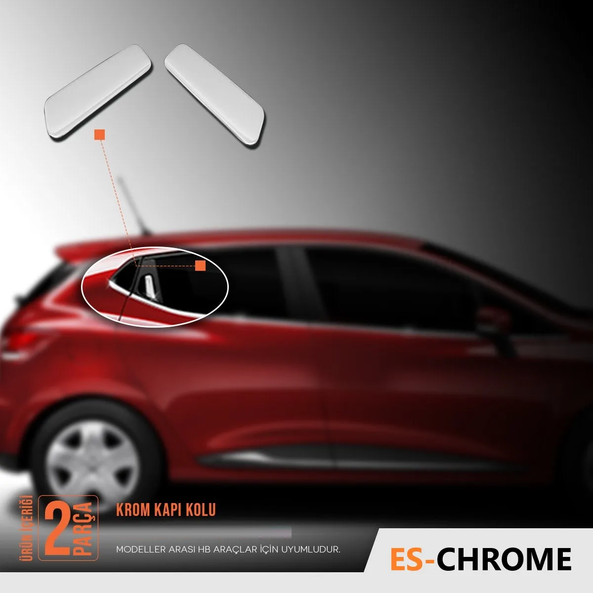

For Renault Clio 4 HB Chrome Rear Door Handle 2 Parça 2012-2021 Car Accessories Replacement Parts Styling Mouldings