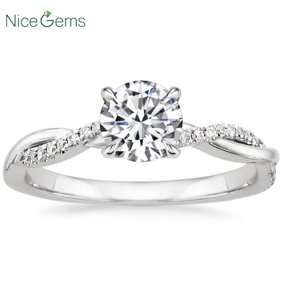 Кольцо NiceGems из белого золота или розового с муассанитом 14 к|Кольца| |