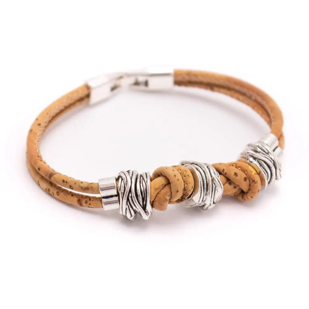 

Natural cork bracelet irregular beads cork cord vegan fashion original handmade Portugal cork jewelry BR-220-A-5