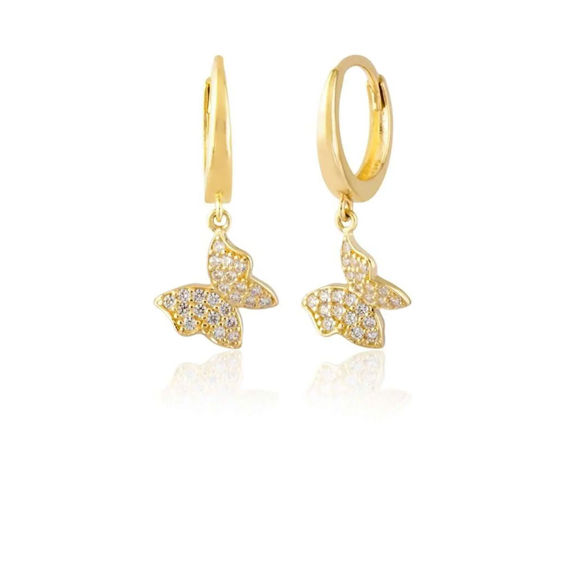 

Butterfly Diamond Gold Earrings for Her - Gift for Women - Birthday Gift - Mother's Day Gift