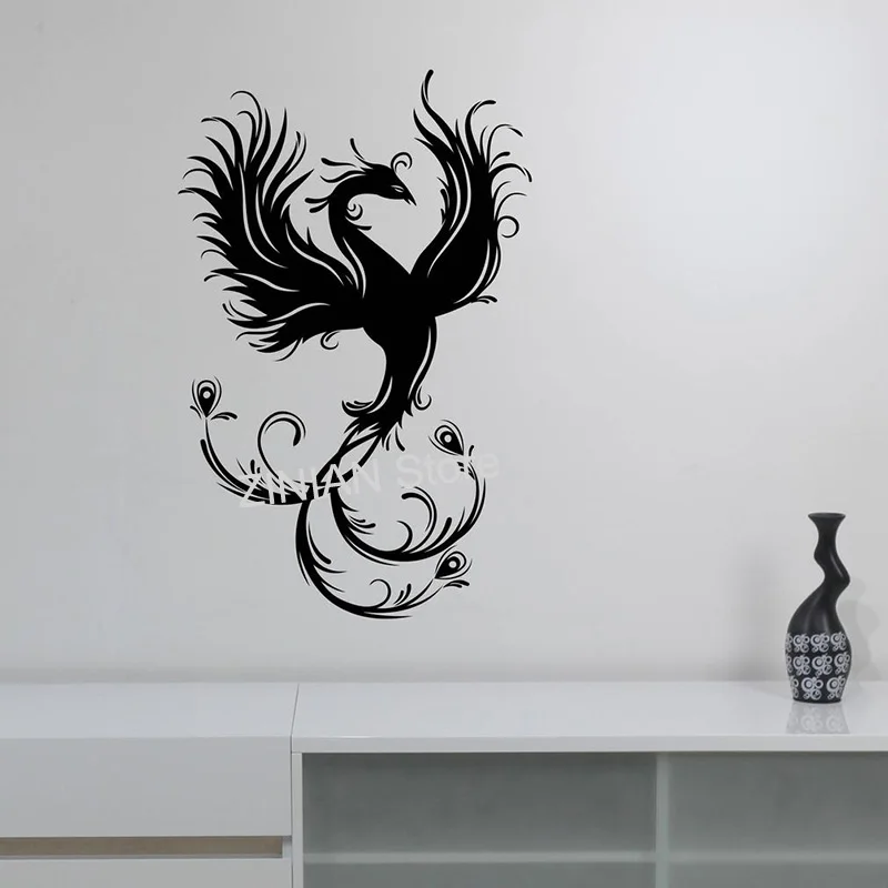Феникс птица Наклейка на стену Древние животные виниловая наклейка Фэнтези