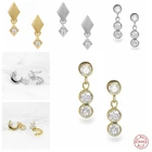 Женские серьги-гвоздики в стиле панк из серебра 100% пробы