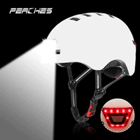 cycling safe helmet cap with front rear light mtb bike helmets unisex scooter motorcycle helmet with taillight bicycle helmet
