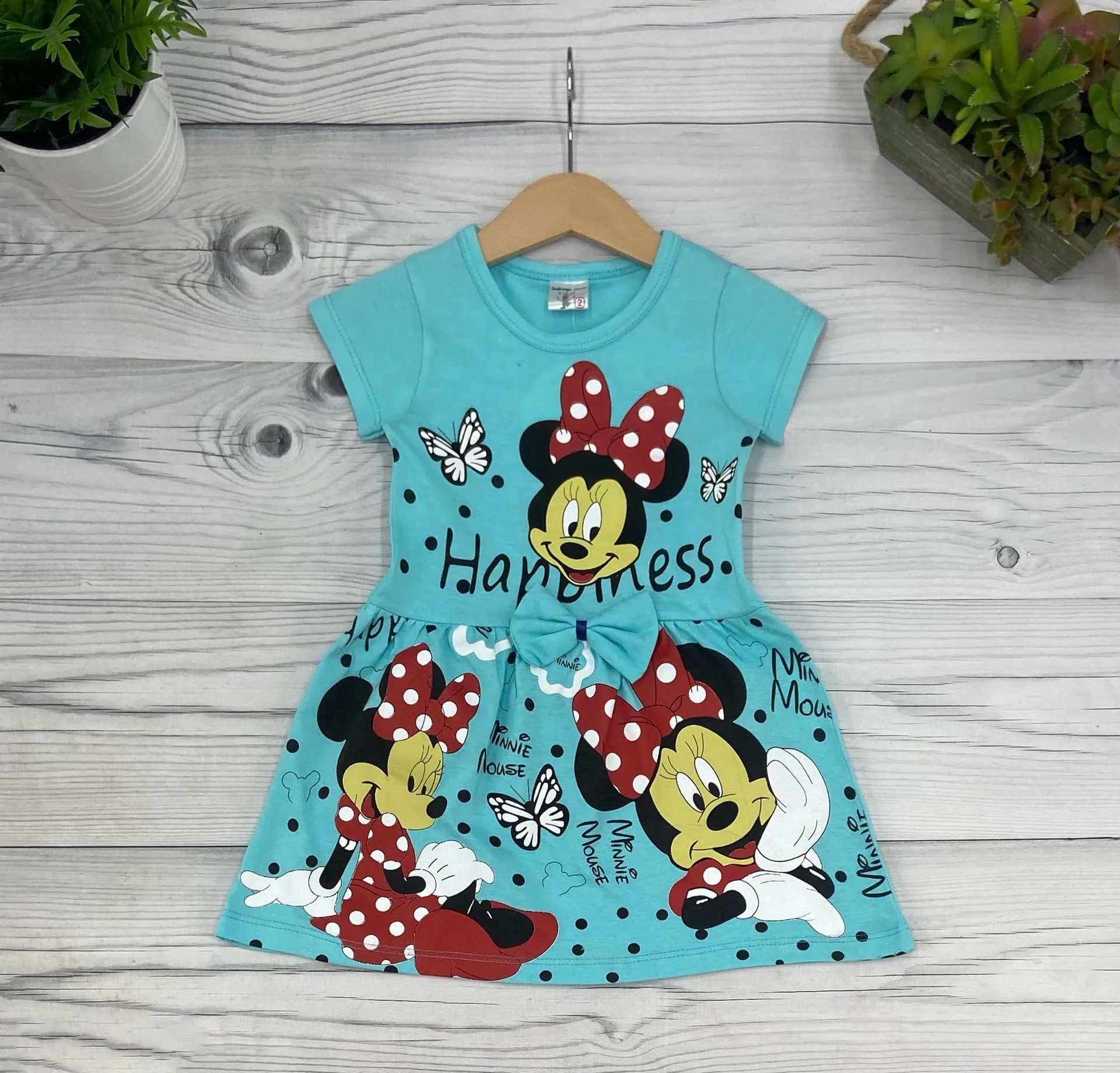 Детская одежда для девочки Платье на девочку рисунок Минни Маус трикотажные