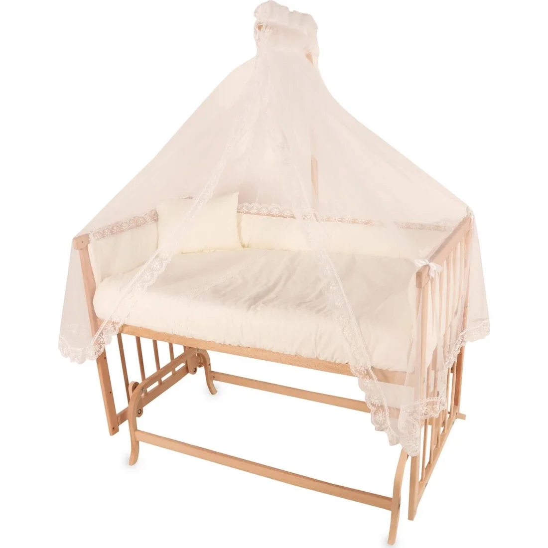 

Side Wooden Rocking Mom Baby Crib is made of healthy ingredients, fast delivery Turkey, production at international standards.