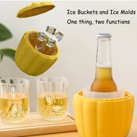portable ice bucket silicone ice tray with lid ice mould home kitchen bar tools diy square ice cube mold ice box whisky beer