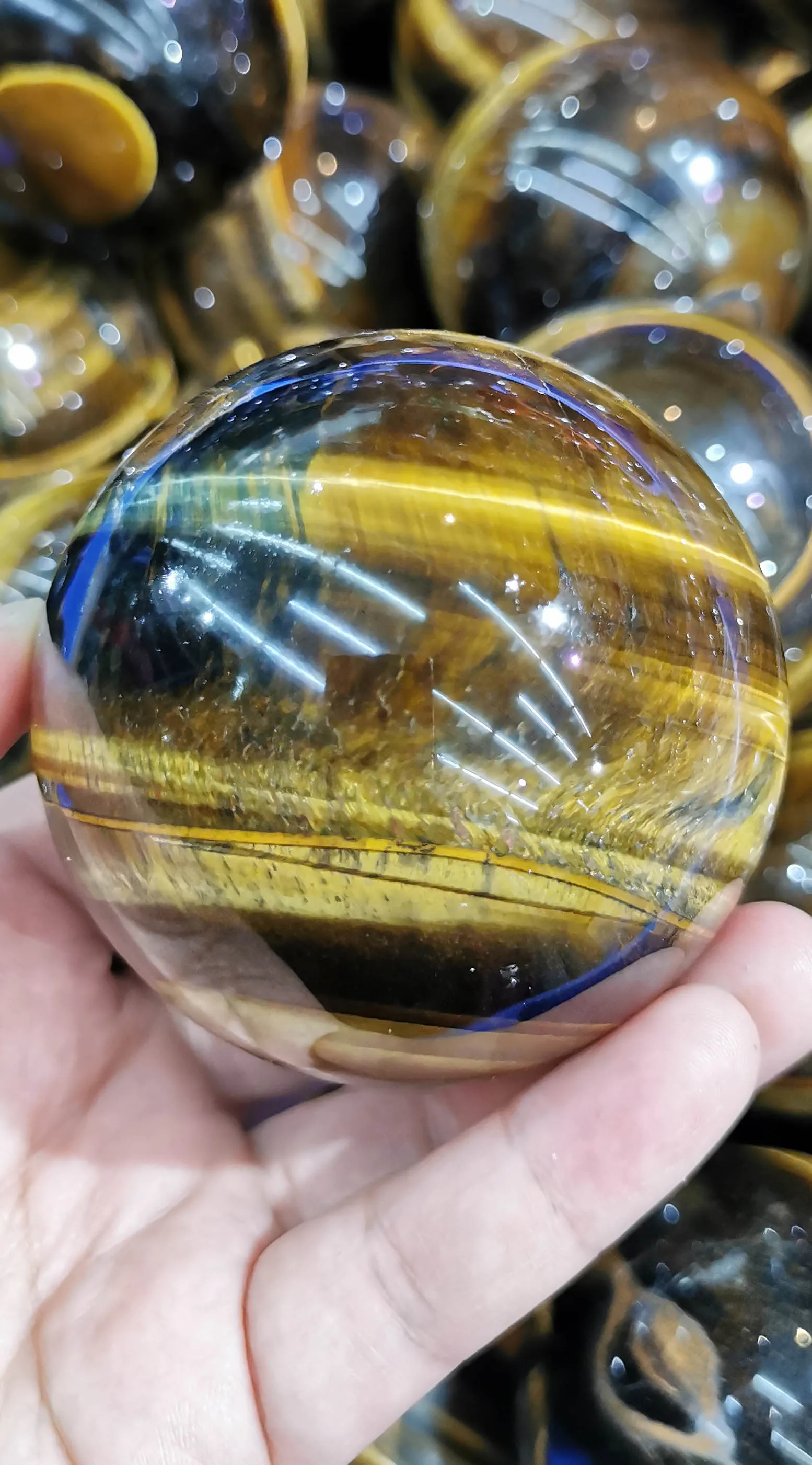 Оптовая продажа подлинный камень тигровый глаз полированная Сфера 30-200 мм (8