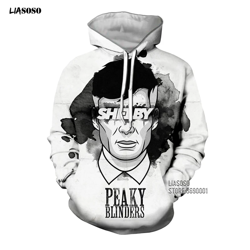 4 LIASOSO 3D принт для женщин и мужчин Peaky Blinders толстовки с капюшоном Повседневная Верхняя одежда уличная X2658 - Цвет: 4