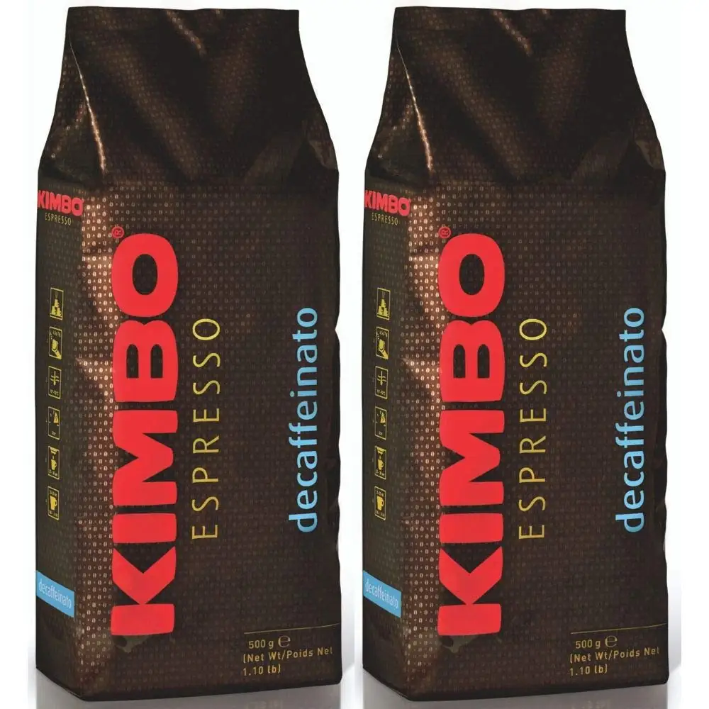 Kimbo Whole Coffee Beans Kit Bundle- (2x500g bags) - Espresso Decaffeinated | Продукты