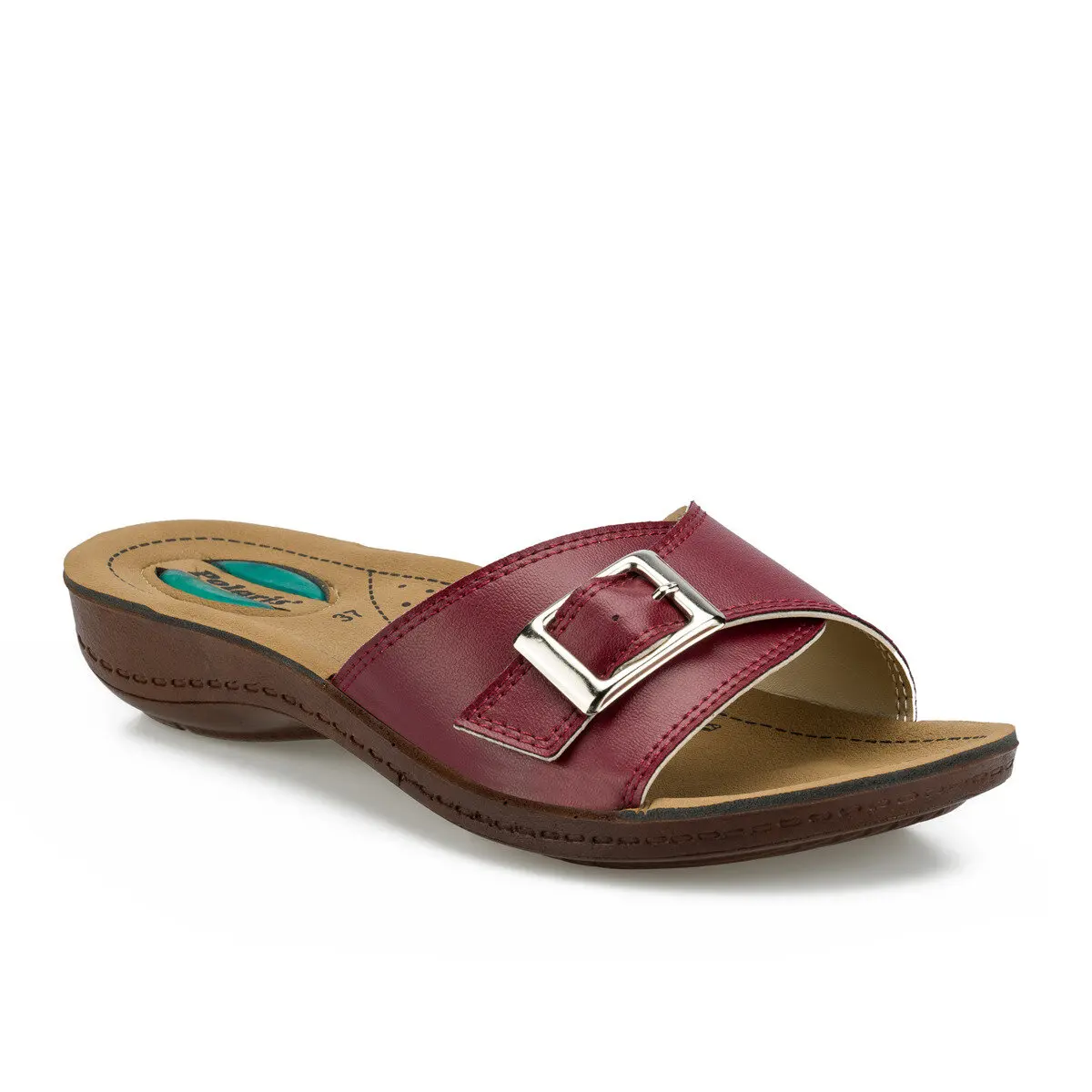 FLO/Женские тапочки цвет темно красный черный модные повседневные удобные летние