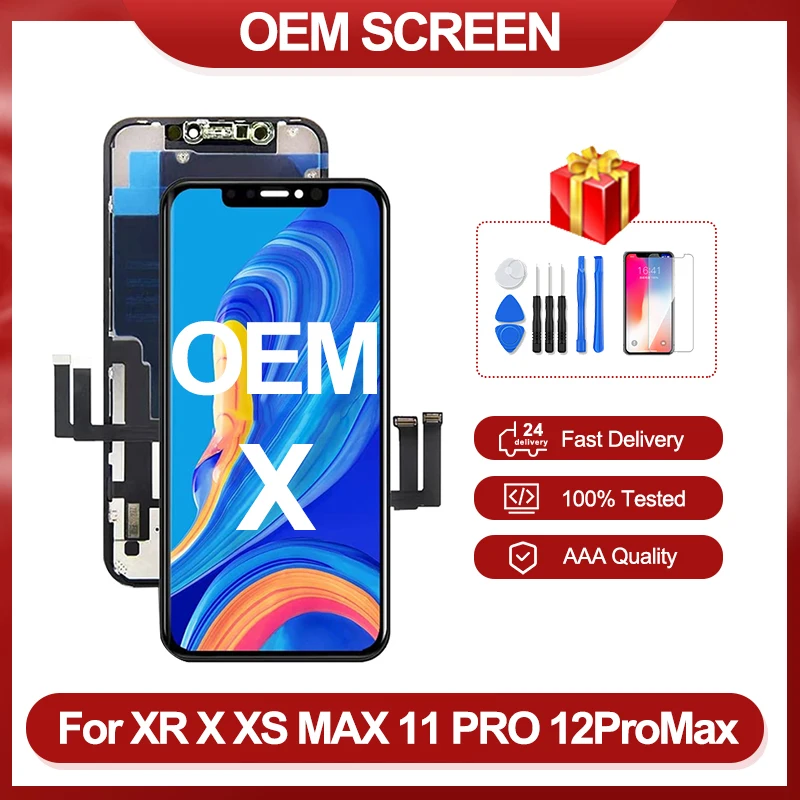 OEM OLED Pantalla For iPhone X XS XSMAX 11 PRO MAX LCD Display 3D Touch Screen Digitizer Assembly Replacement 12PROMAX  13 PRO