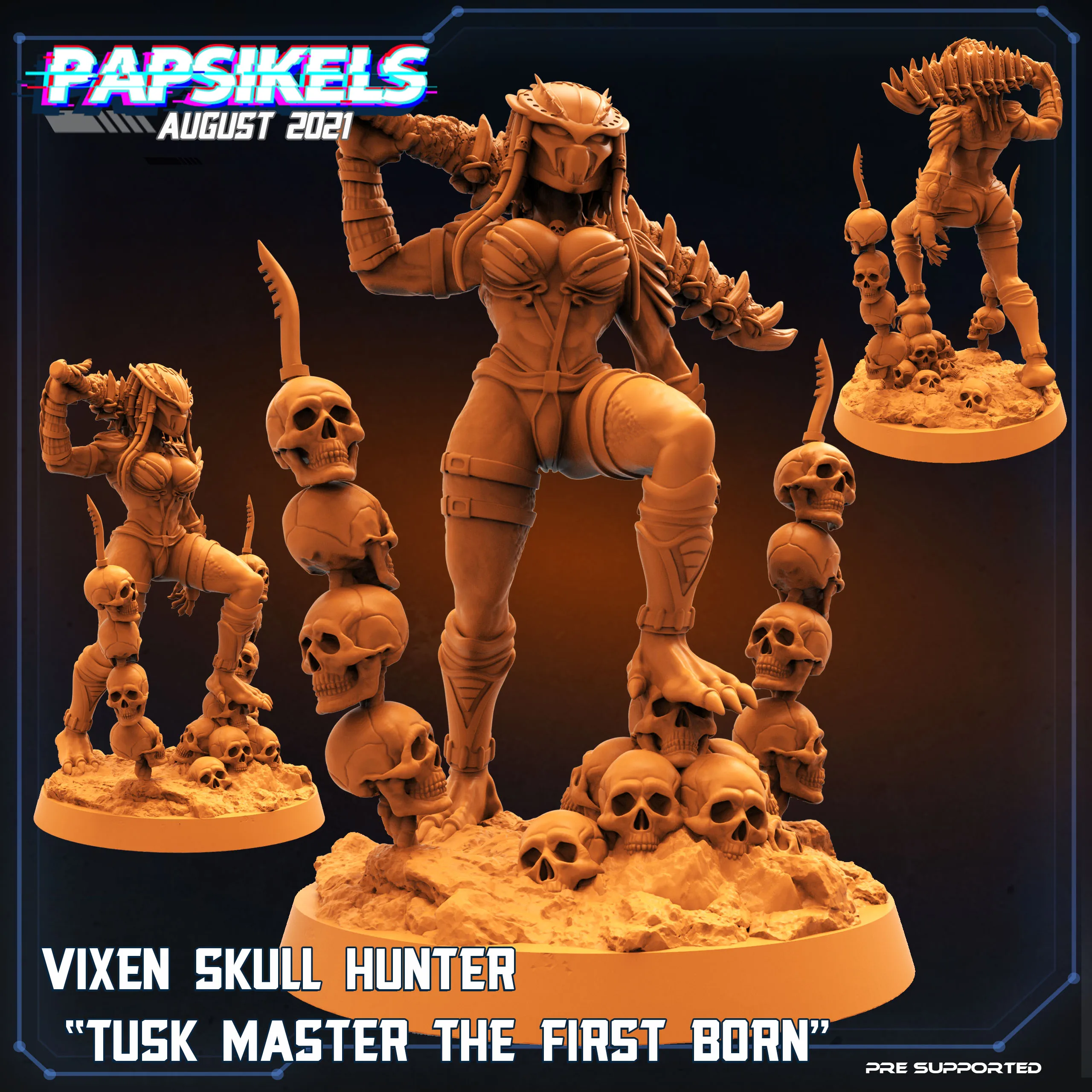 VIXEN Hunters | 3 Миниатюры Skull Wargame miniatures Игрушки и хобби