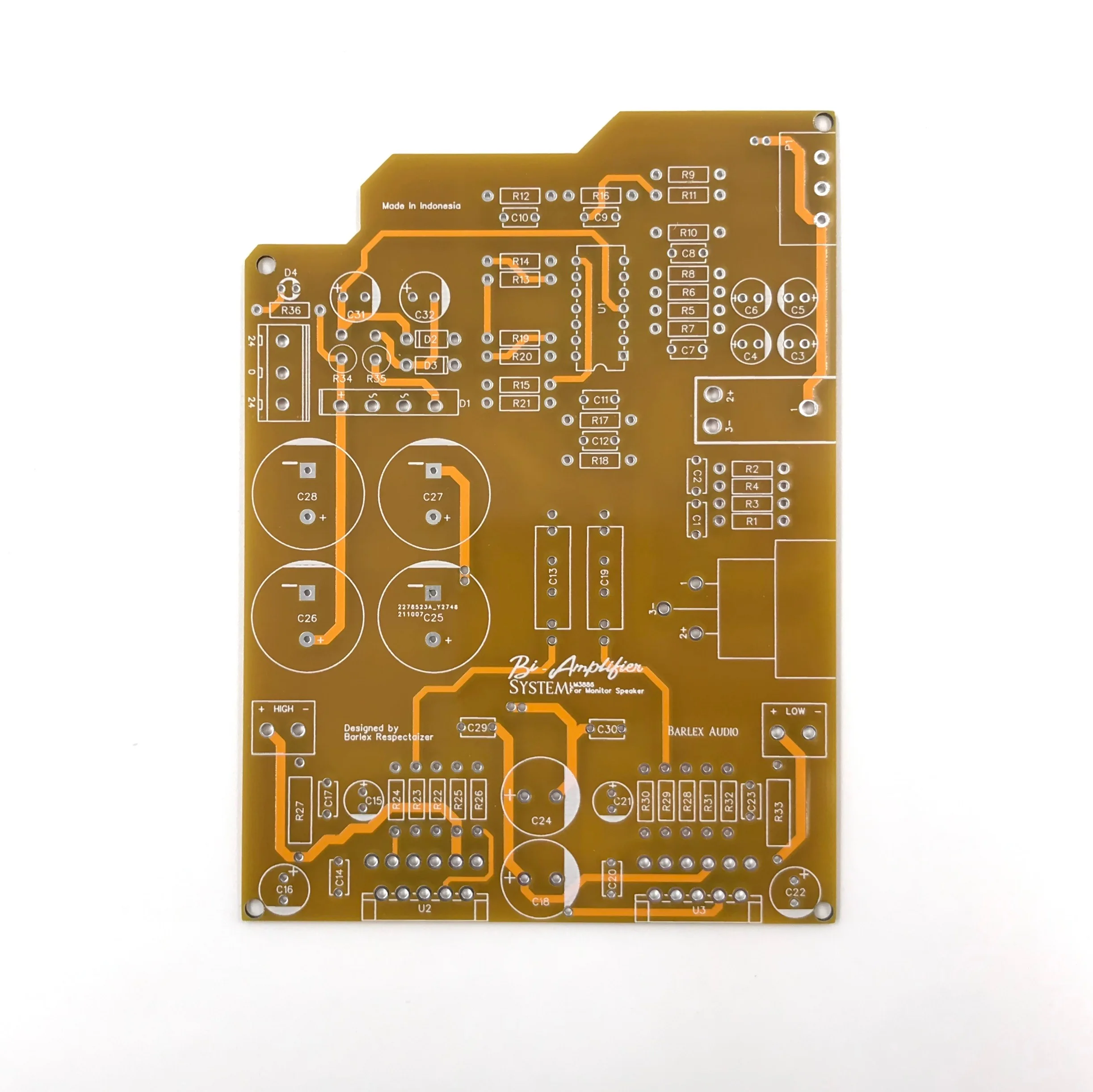 

LM3886 Bi-Amplifier Circuit Board PCB for Active Studio Monitor Speaker Mono Bi-Amp Power Amp Sound DIY