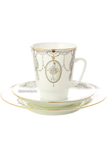 Комплект кофейный форма &quotМайская&quot рисунок &quotБалет Лебединое озеро&quot