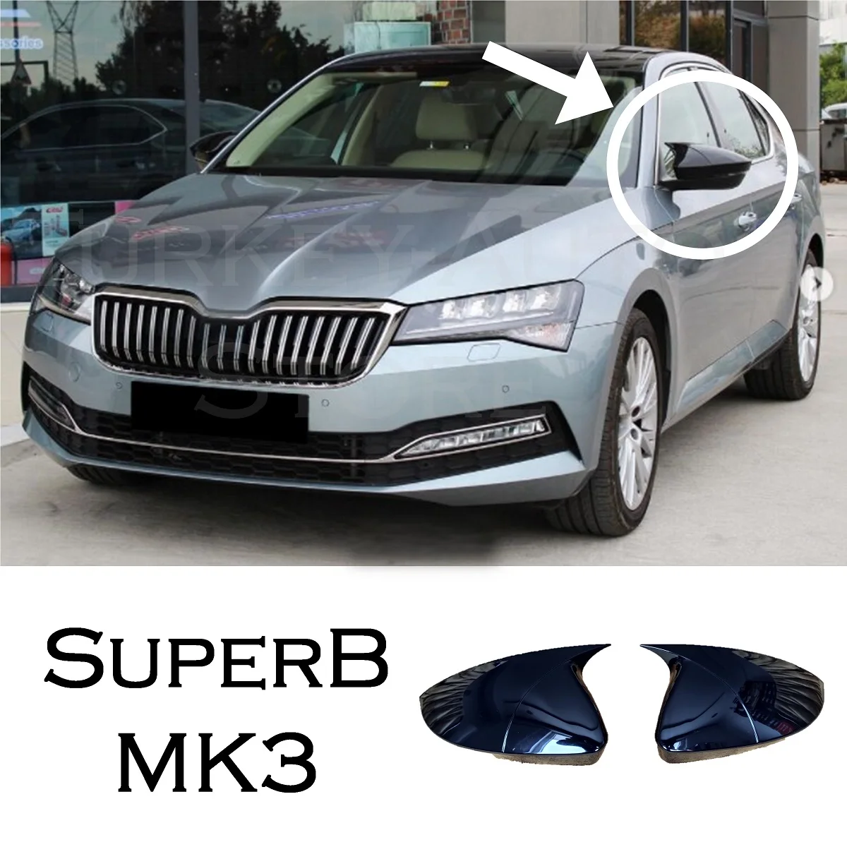 Чехол на зеркало летучая мышь для Skoda SuperB MK3 VRS 2015-2021 аксессуары автомобиля