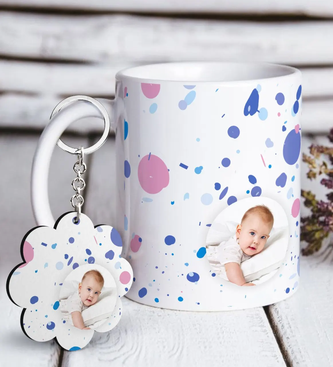 

Personalized Photo White Mug and Keychain Gift Set-4