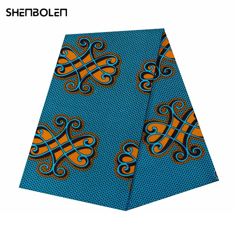 

Африканская ткань с принтом воска из полиэстера, высокого качества, 6 ярдов, африканская вечерние для вечернего платья, Анкара